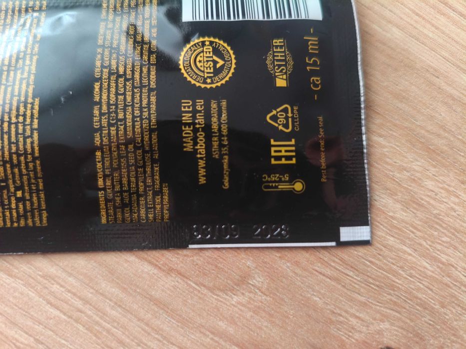 Saszetki na solarium