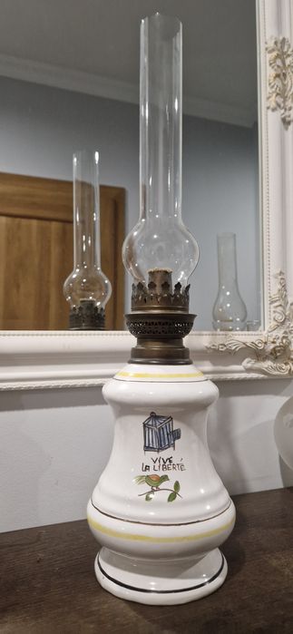 Lampa naftowa Francuska ceramika