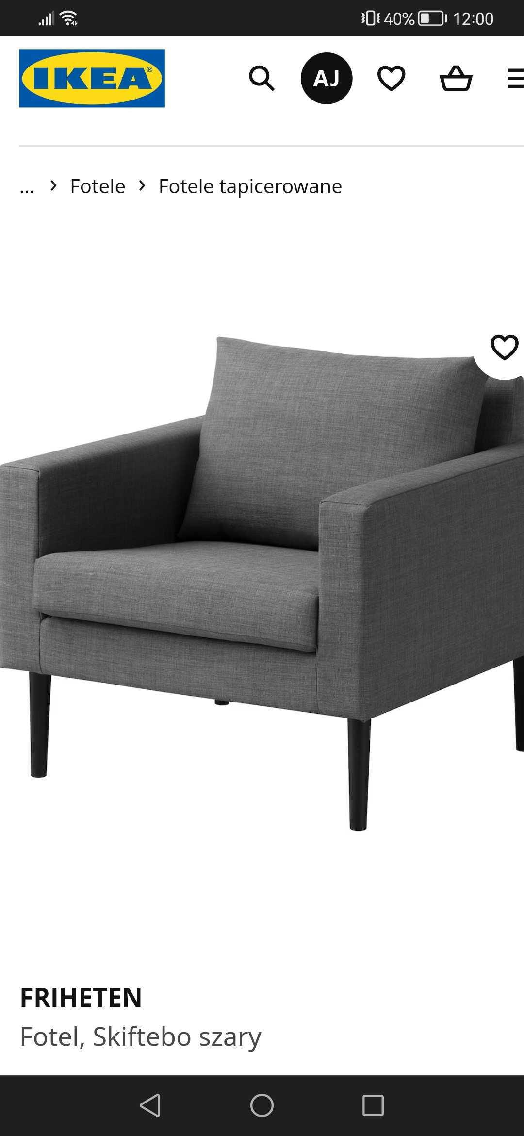 Fotel szary z Ikea