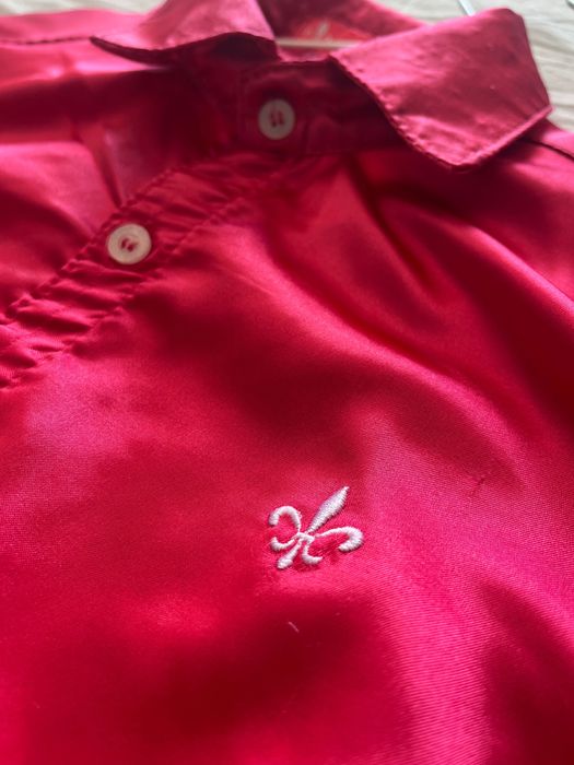 Camisa social de cetim cor rosa