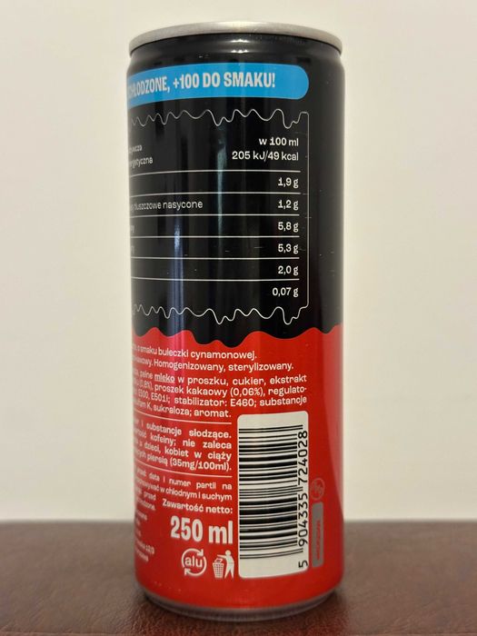 GBS Caffé Latte o smaku BUŁECZKI CYNAMONOWEJ 250ml pakiet 5 puszek