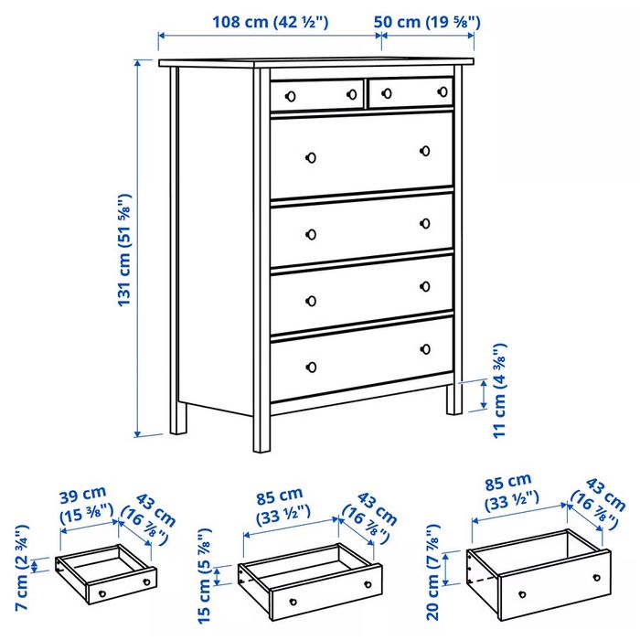 Komoda Ikea Hemnes wysoka