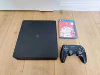 Sony PlayStation 4 Slim 1TB, pad, FIFA20