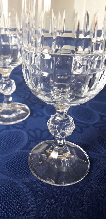 Piękne i wytworne lampki do białego wina - 7 sztuk, kryształ Bohemia