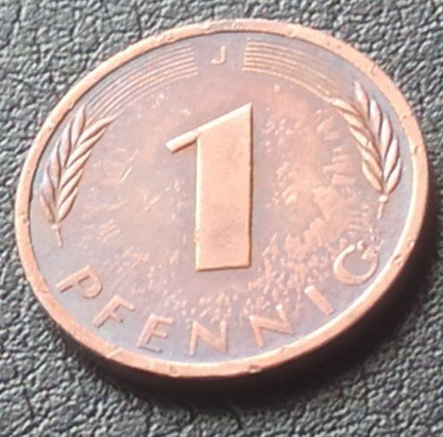 Destrukt monety 1 pfennig RFN 1978