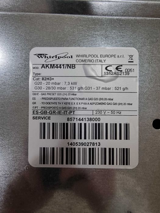 Placa Fogão Gás Whirlpool AKM441/NB