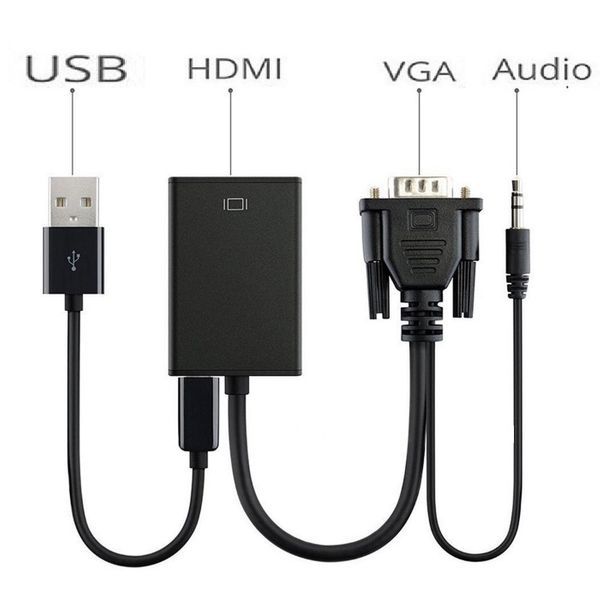 Cabo Adaptador VGA para HDMI com Áudio - NOVO