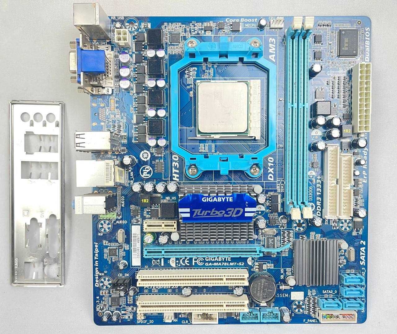 Материнська плата Gigabyte GA-MA78LMT-S2 DDR3 VGA DVI AMD sAM3 бу