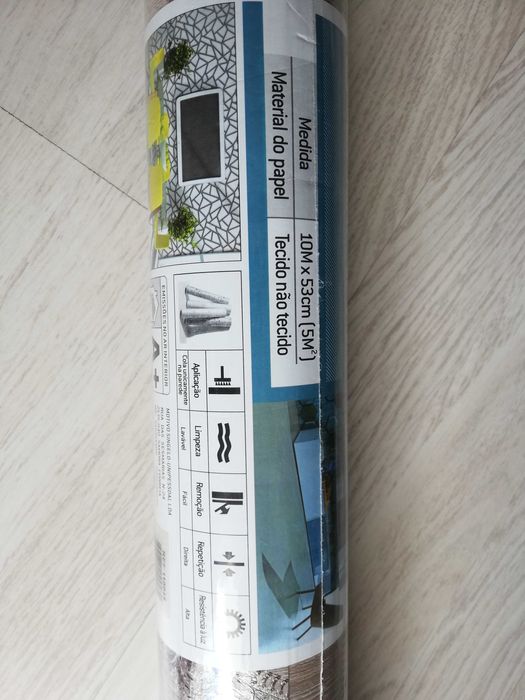 Rolo papel parede dourado - embalado!