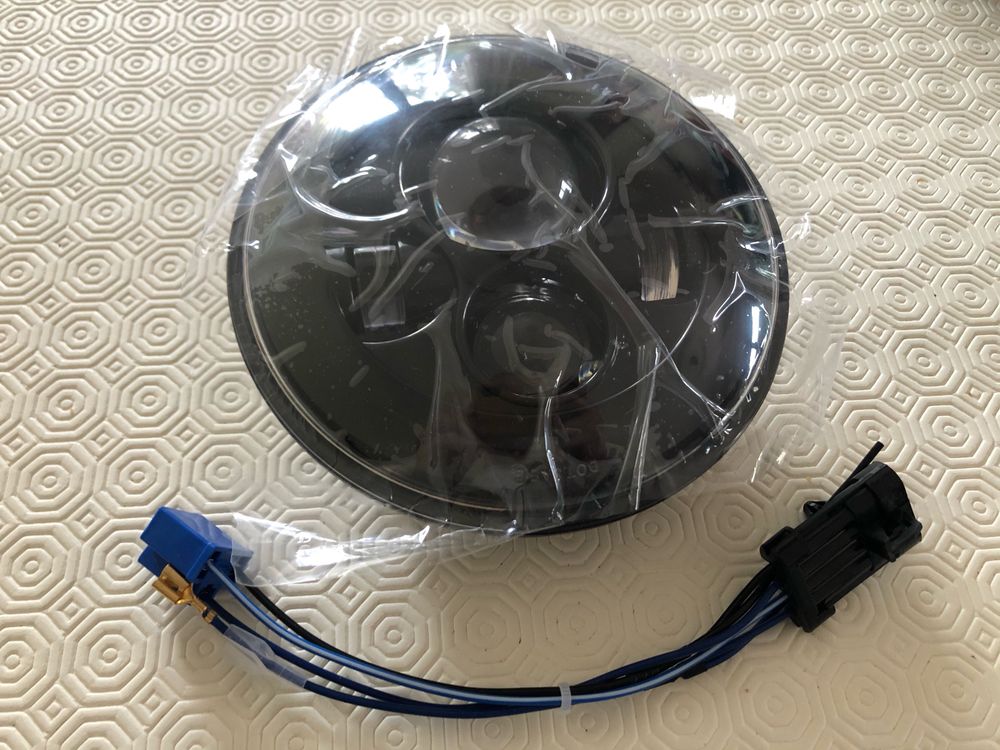 Faróis frontais LED 7 pol moto e carro H4 universal