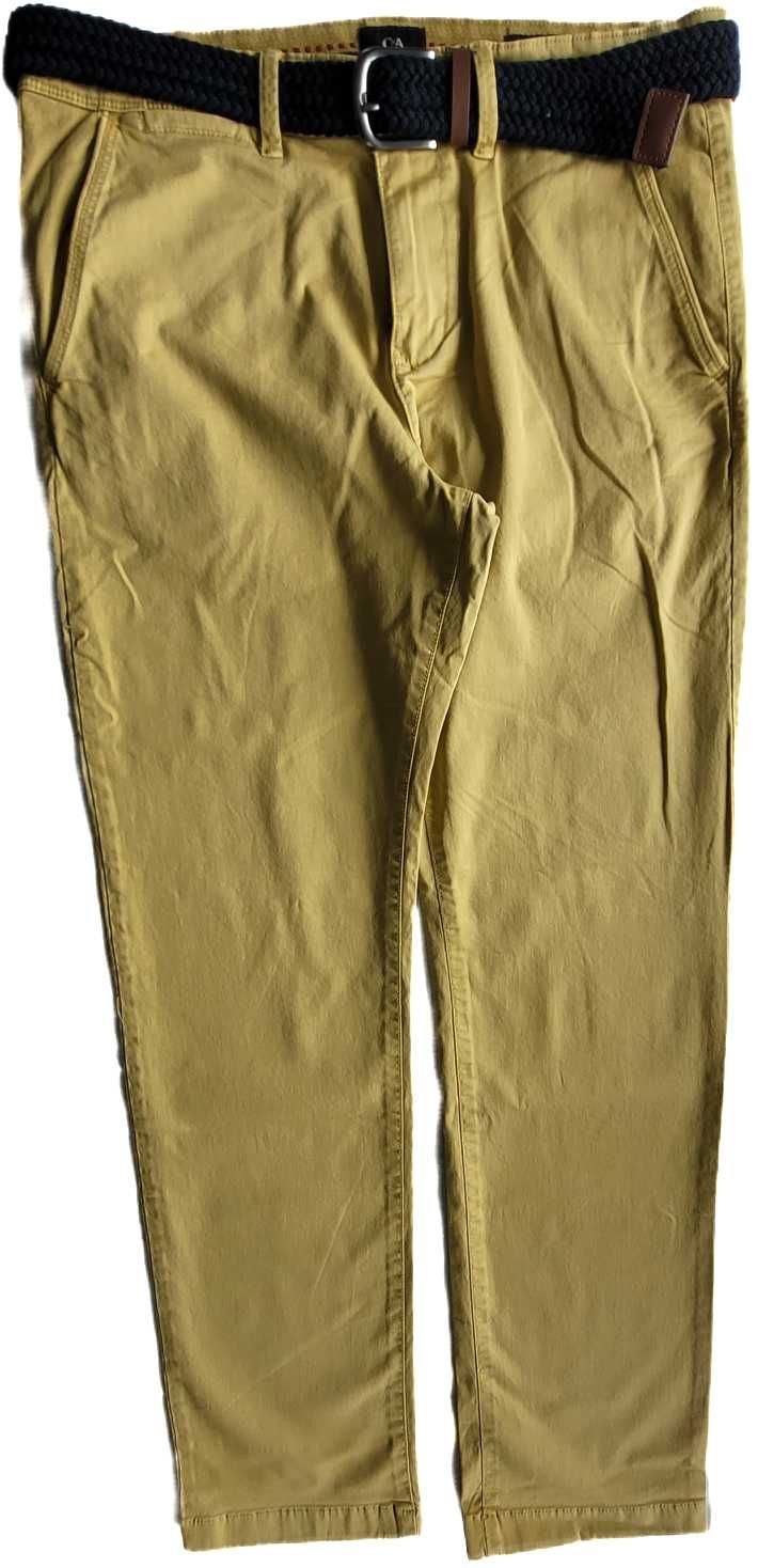 Musztardowe spodnie męskie, regular W32 L32.