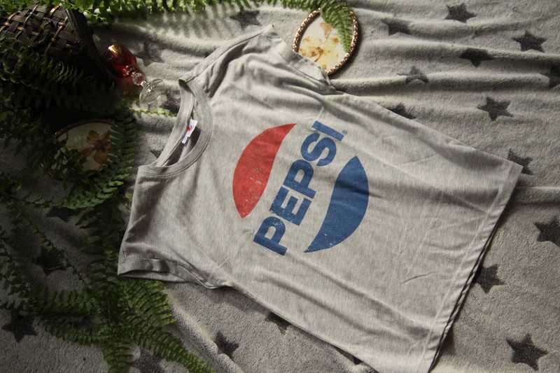 oryginalna t-shirt Bluzka koszulka pepsi coca cola szara letnia S