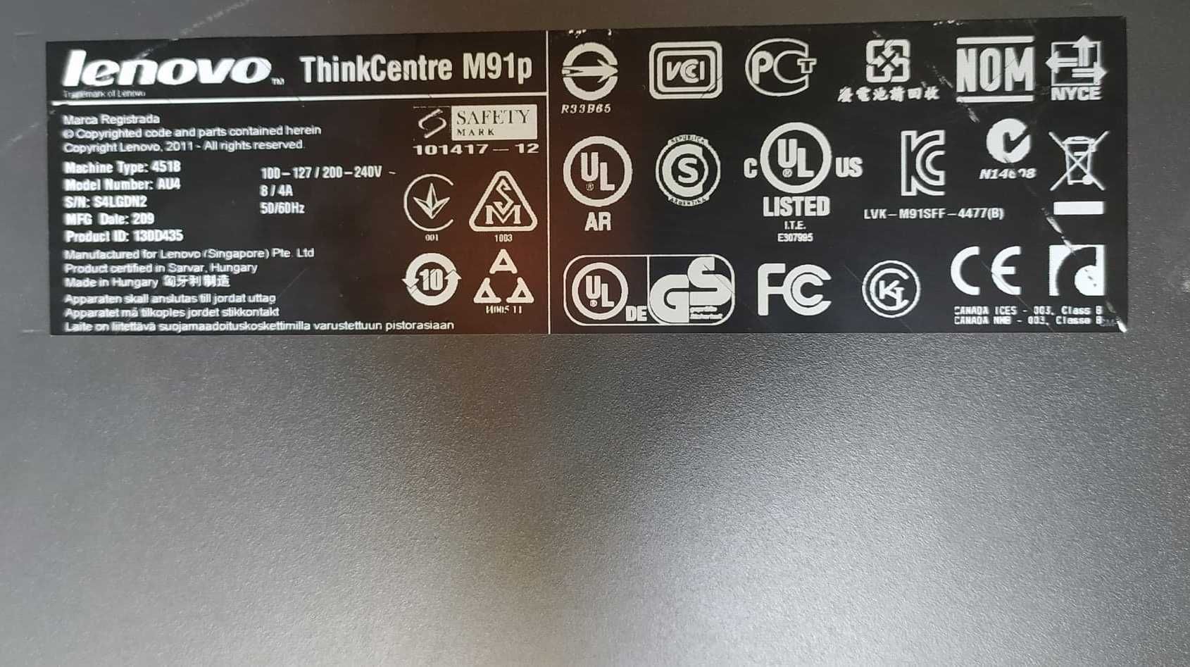 Komputer stacj. Lenovo M91 ThinkCentre i5 16GB 512 SSD Nowy Gwar ROK!
