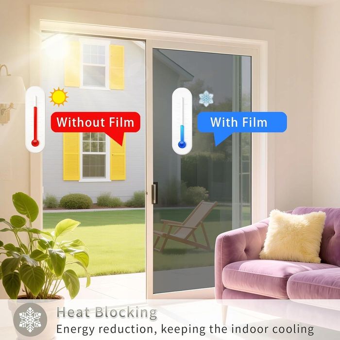 Folia okienna, statyczna anty-UV (czarno-srebrna, 90 x 1000 cm)