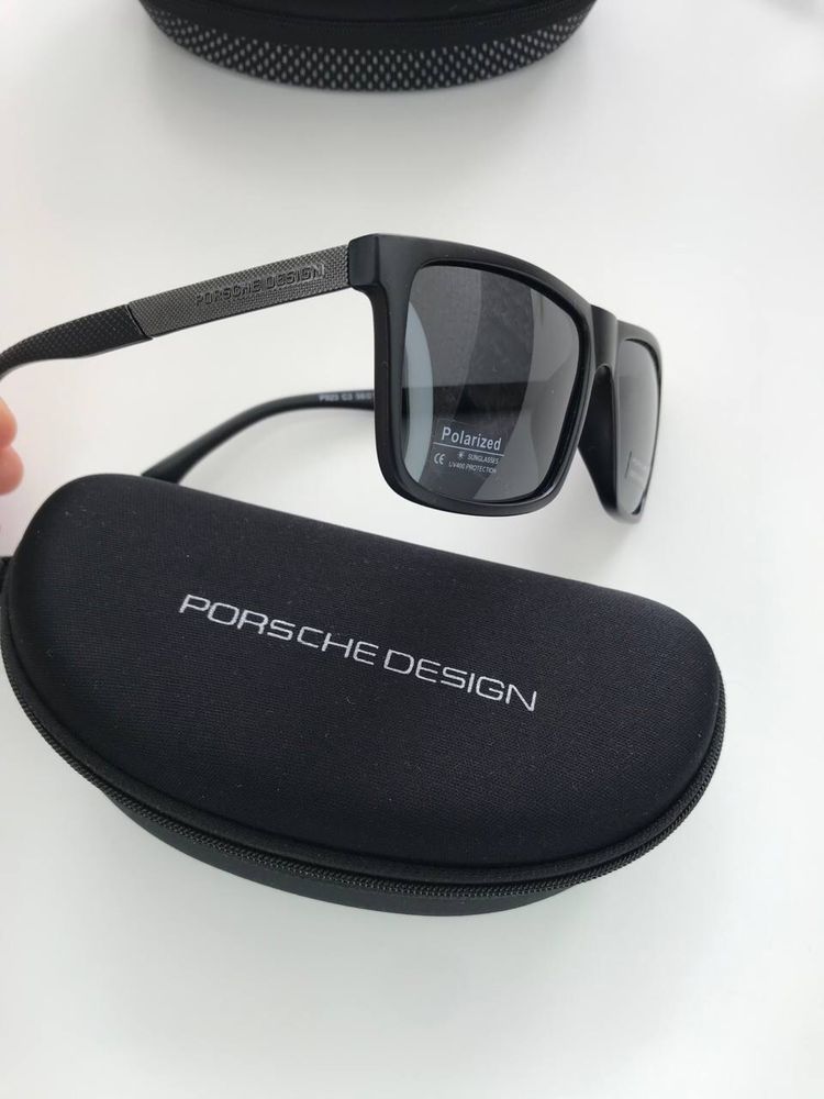 Мужские очки Порше Чёрные квадратные Антиблик POLARIZED PORSCHE