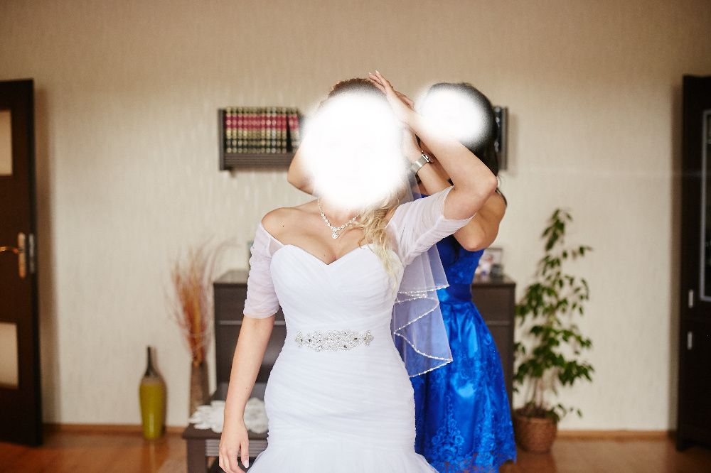 Suknia ślubna, biała, syrenka, rozmiar 36-38