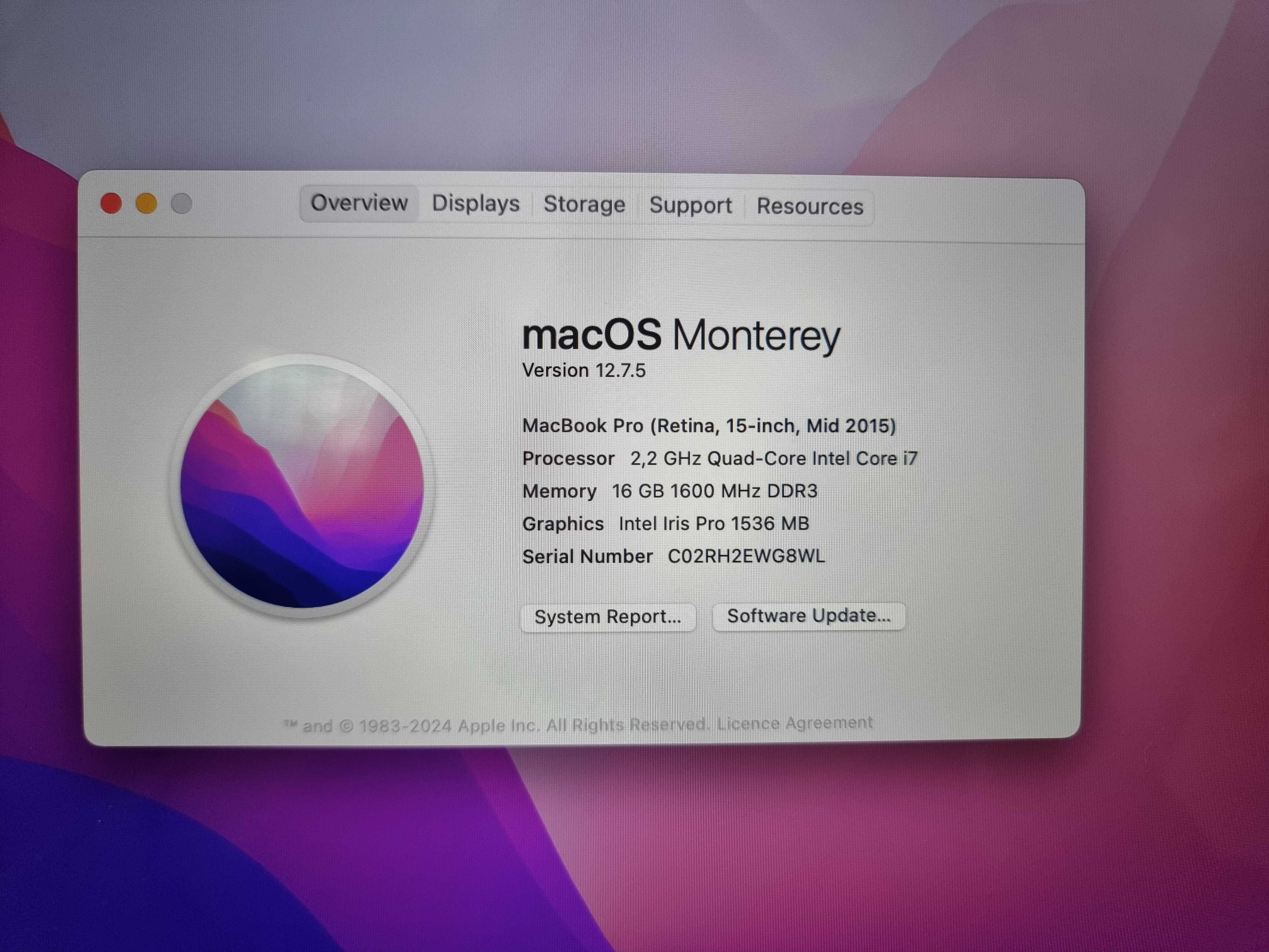 Ноутбук Apple Macbook Pro 15 mid 2015 A1398 i7 16Gb 512Gb