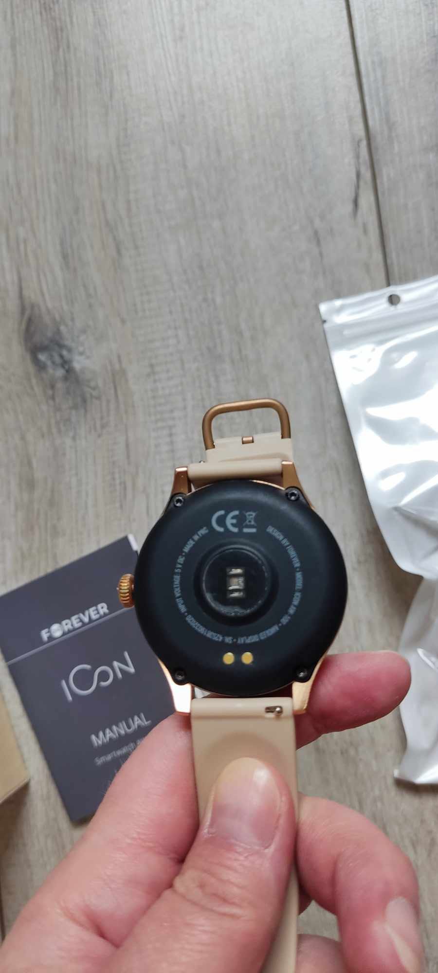 Nowy smartwatch forever icon ll aw-100 różowe złoto