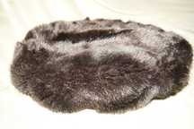 Beret ciepły zimowy futrzany brązowy ciemny unisex