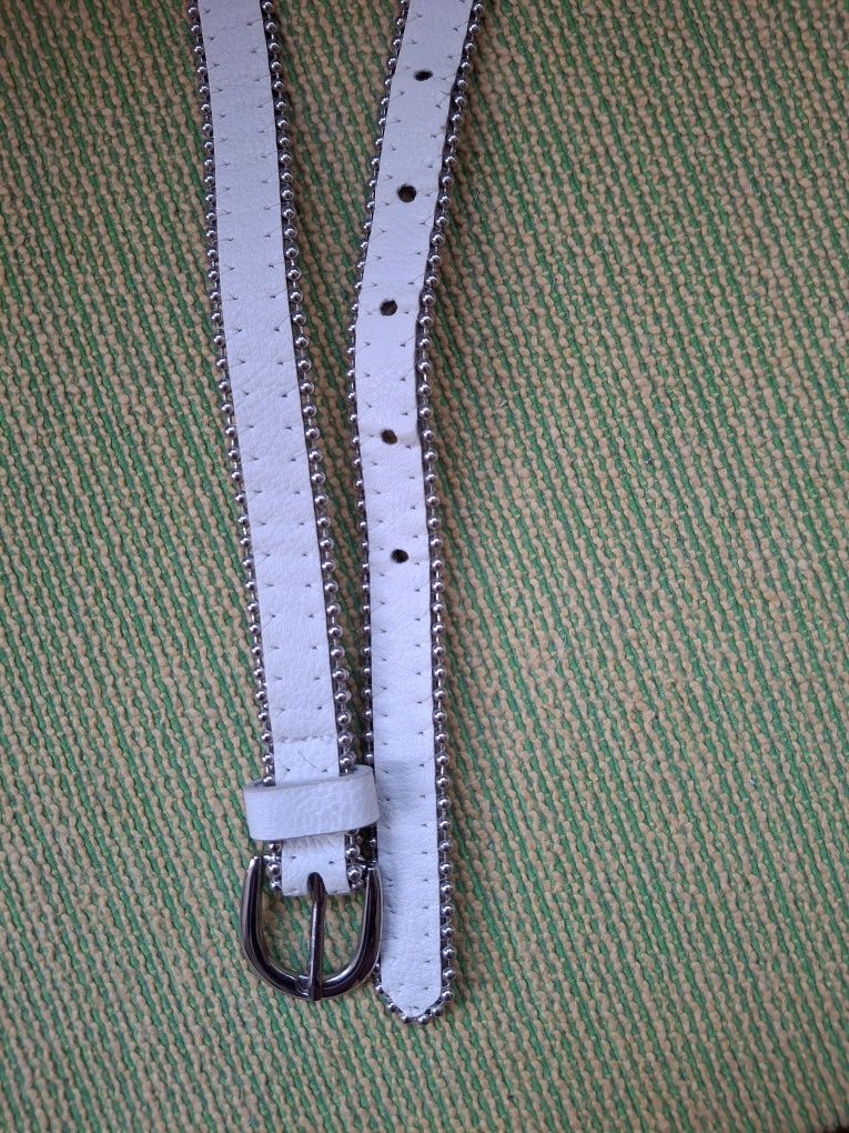 Pasek biały damski 101 cm