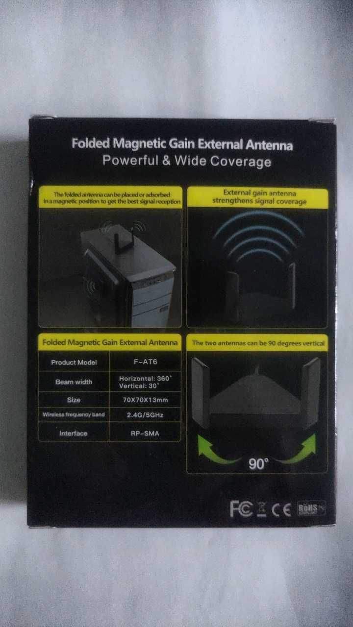 Внешняя магнитная WiFi антенна  2.4 /5 Ггц 6 дБ