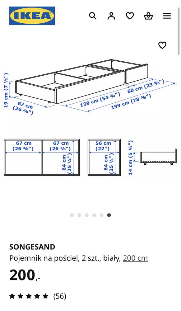 Łóżko HEMNES 140 x 200 cm z materacem i szufladami