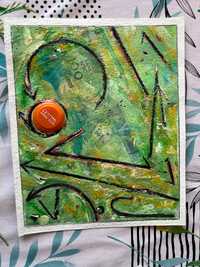 Original pintura abstrato arte pobre reciclagem feito a mao vice versa