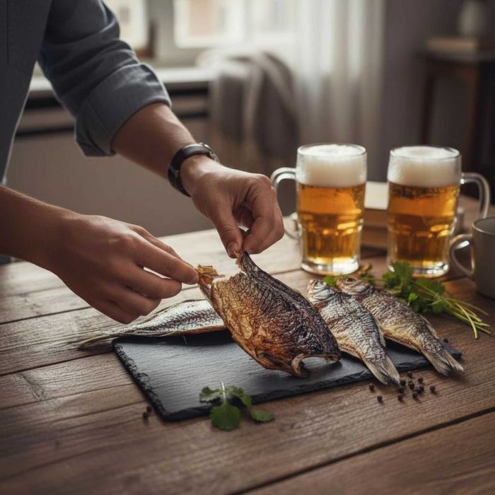 Риба сушена в печі на соломі