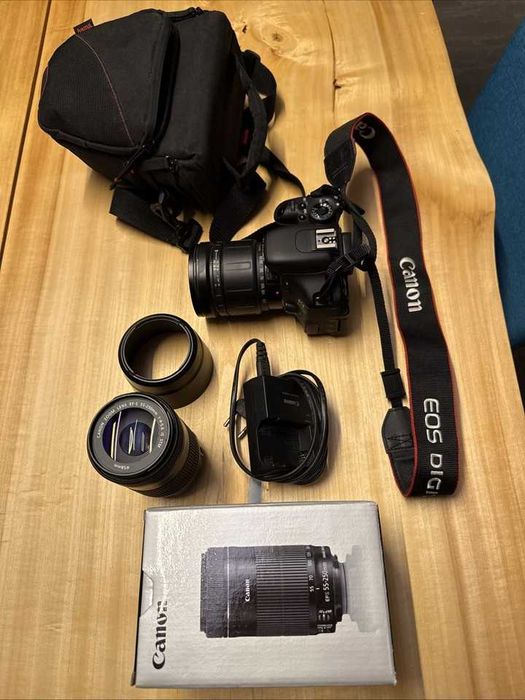 Aparat Canon EOS 600D Kit + obiektywy 28-200 i 55-250 JAK NOWY!