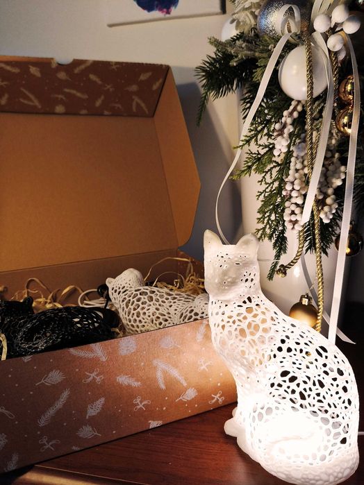 Stylowa Kocia Lampka/ Obudowa + Moduł LED/ Prezent/Święta