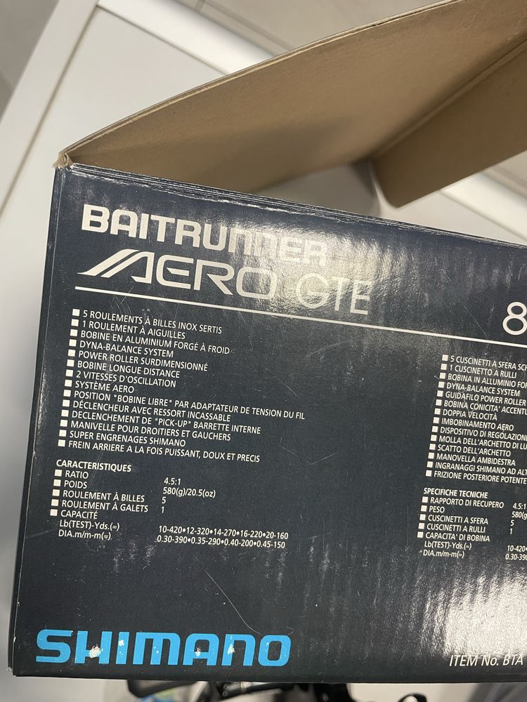 Kołowrotek shimano baitrunner AERO GTE 8000C fabrycznie nowy rarytas
