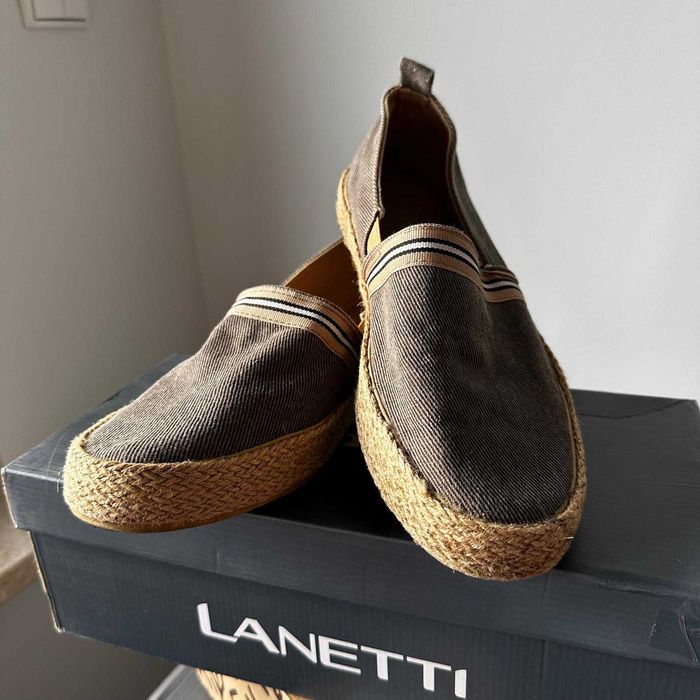 Lanetti  Espadryle MF20030-1 Brązowy rozmiar 44