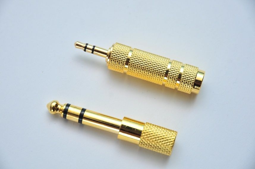 Переходник с Jack 6.3mm на миниджек 3,5мм металл Мама-папа 6.5