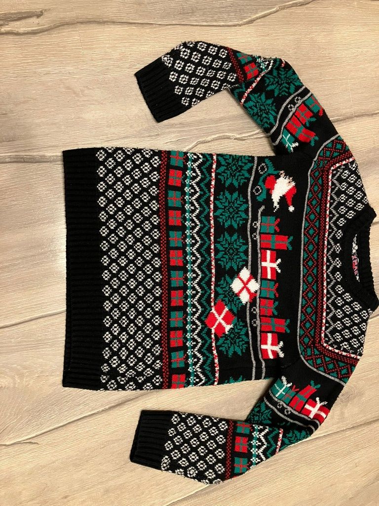 Piękny sweterek jumper świąteczny F&F 140