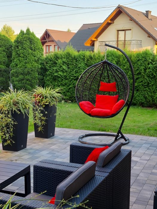 Fotel wiszący ITALFORM ORTA kosz wiszący (szare poduszki)