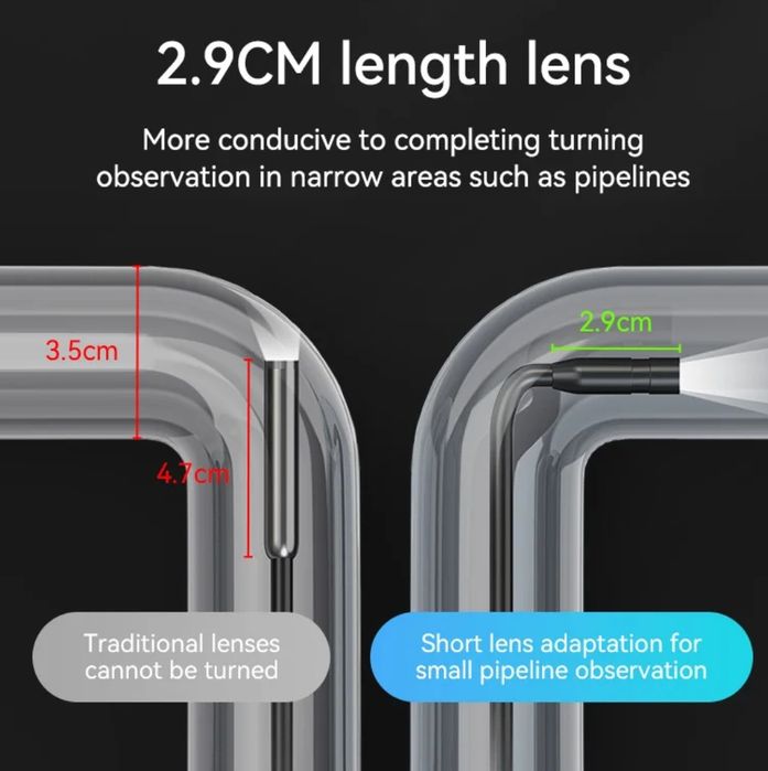 Эндоскоп 2 камеры.1-3 m. HD. Профессиональный