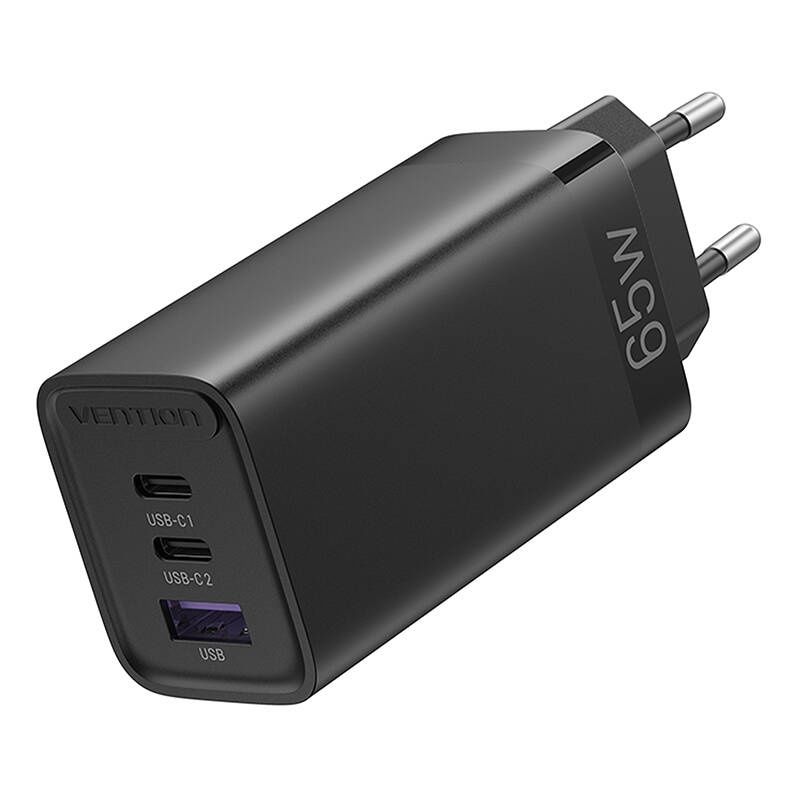 Ładowarka Vention 65W Gan 2Xusb-C 1Xusb-A Szybkie Ładowanie