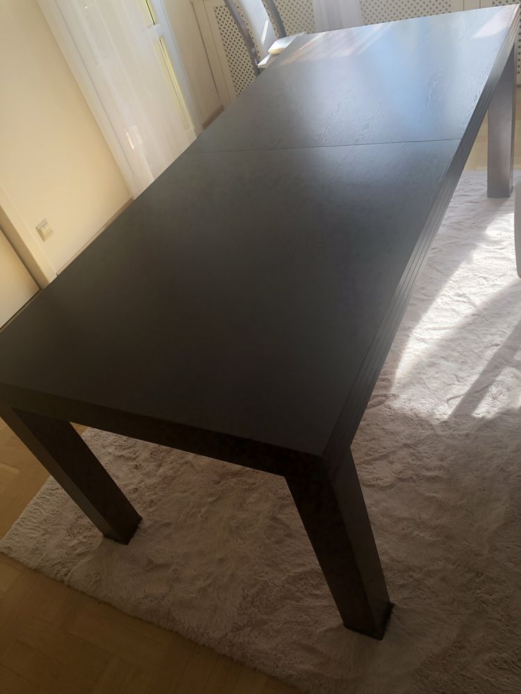 Stół drewniany brąz rozkładany krzesła 6szt 180cm (do 3m) stabilny