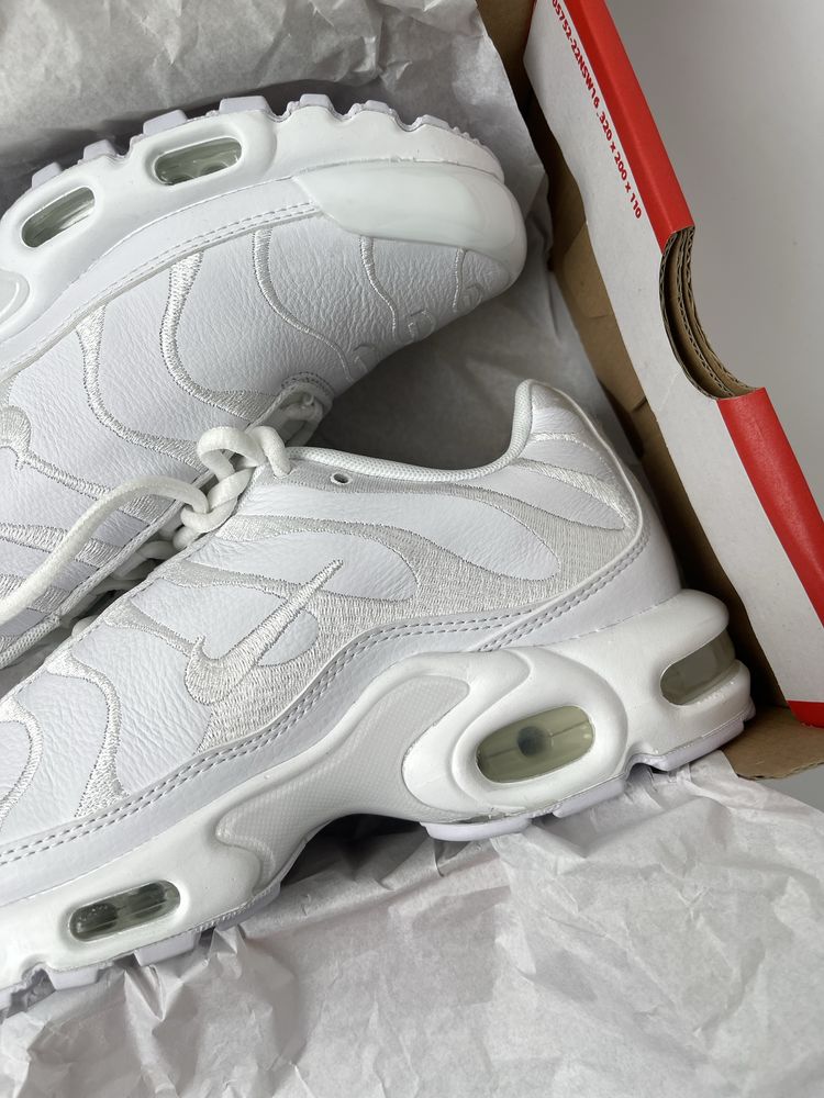 Оригинал Nike Air Max Plus White (AJ2029 100) кожание найк тн tn плюс