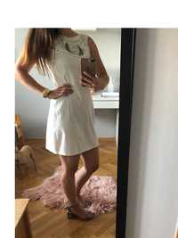Biała letnia sukienka ASOS S M cekiny