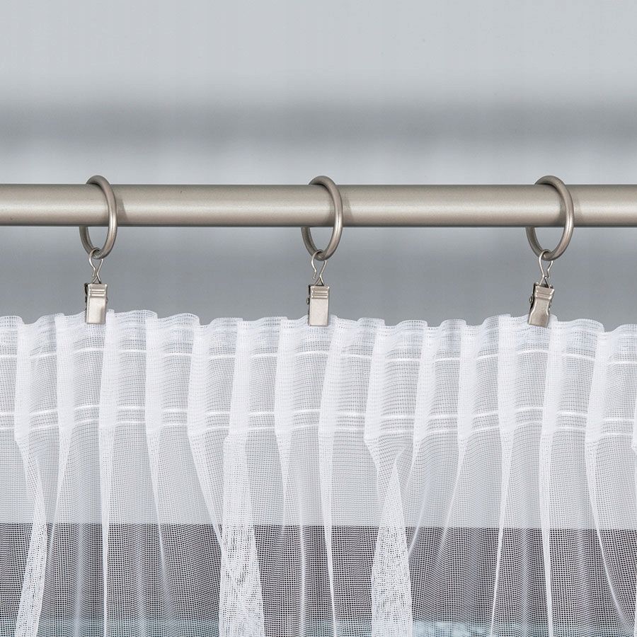 Firana gotowa 000282 wys 230x1150cm żakard taśma firanka pasowa biała