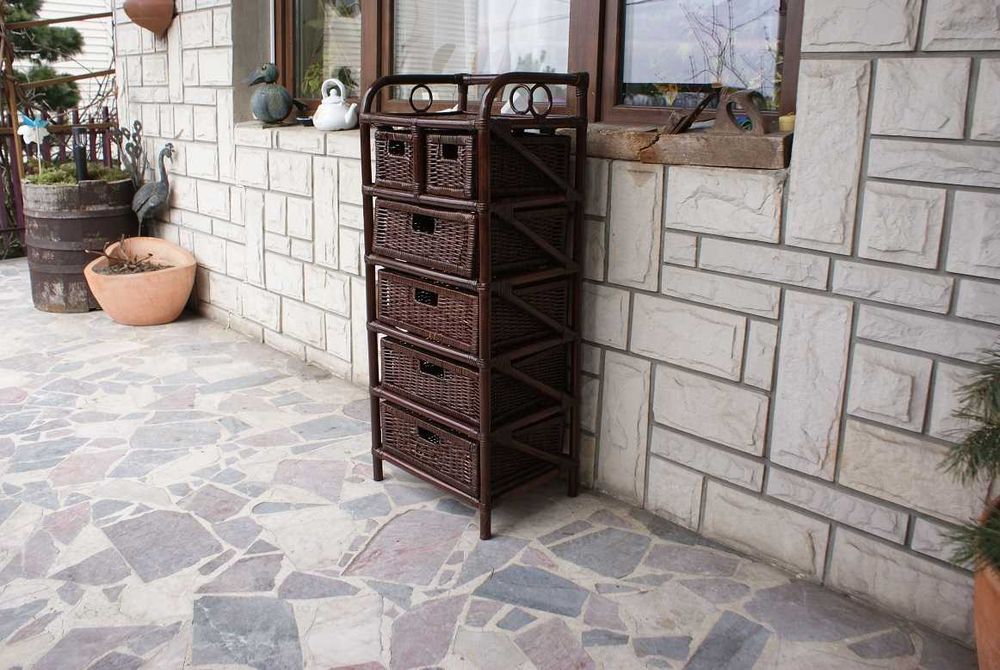 Piękna Brązowa Komoda z Ratanu ! Stan idealny ! Wysylka