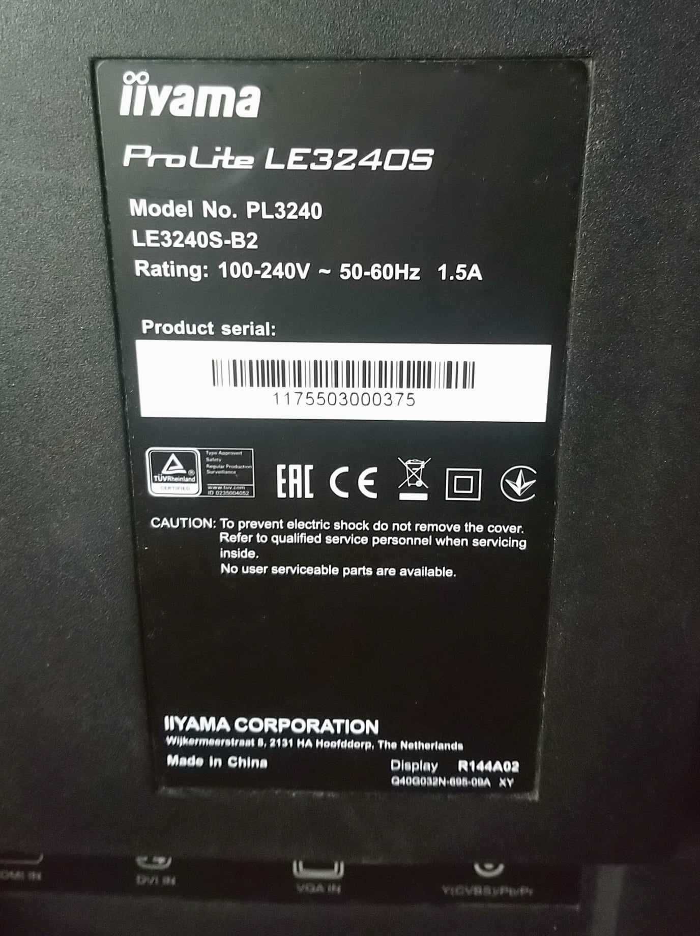 Monitor 32"  iiyama ProLite LE3240S-B2 - LED FullHD HDMI