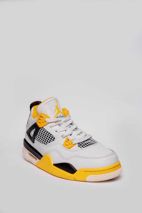 Чоловічі кросівки Nіке Air Jordan 4 білий з жовтим 2821 ТОП