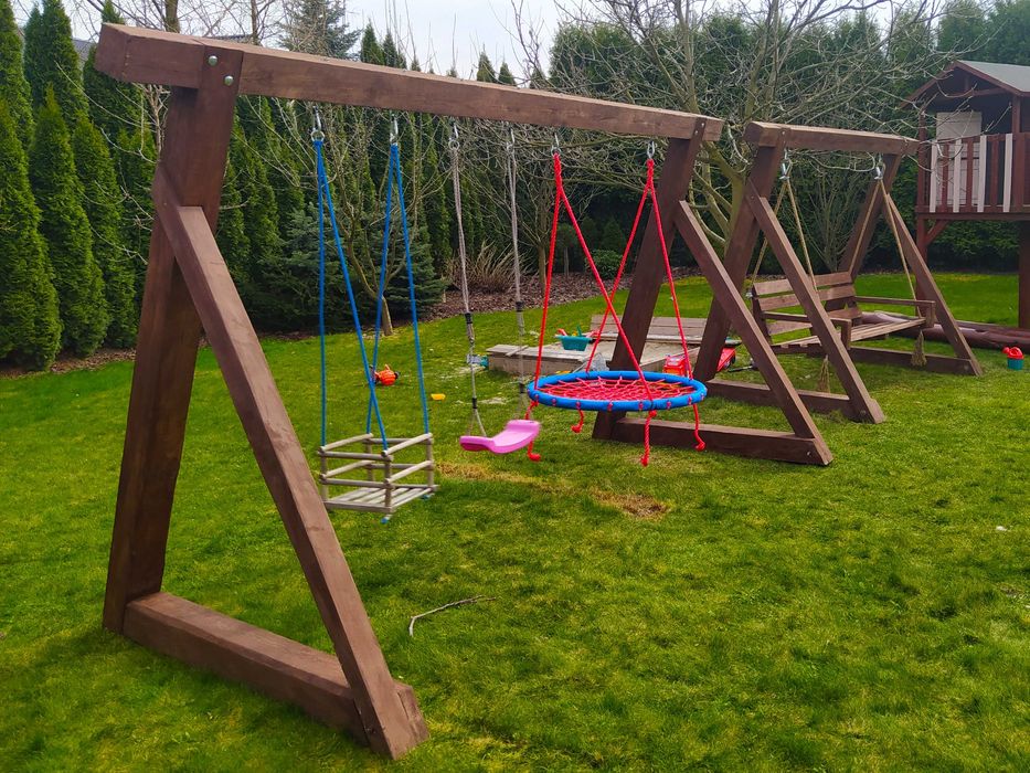 Huśtawka Ogrodowa Hustawka Drewniana Ozdoba Ogrodu Jedyna Taka