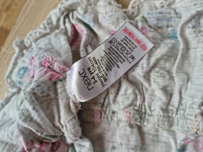 Sukienka w kwiatuszki falbanki śliczna Next 104
