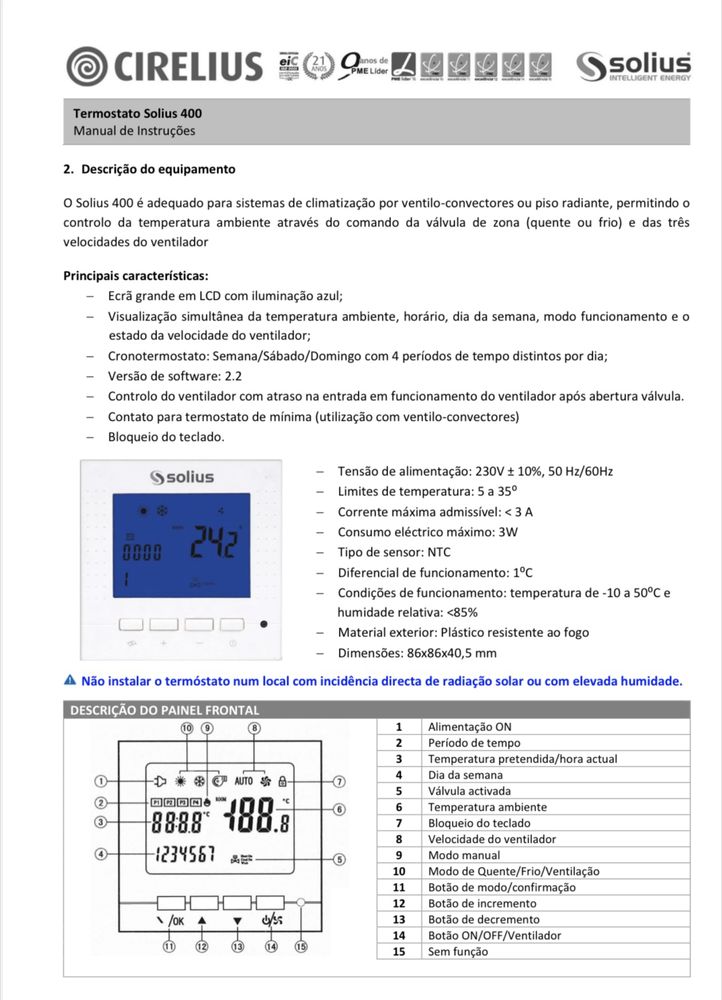 Termostatos Solius