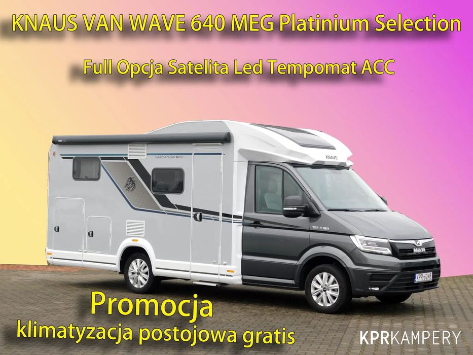 KNAUS VAN WAVE 640 MEG VANSATION FV23% Automat Tempomat Aktywny Led  Cena 244tyś.zł netto