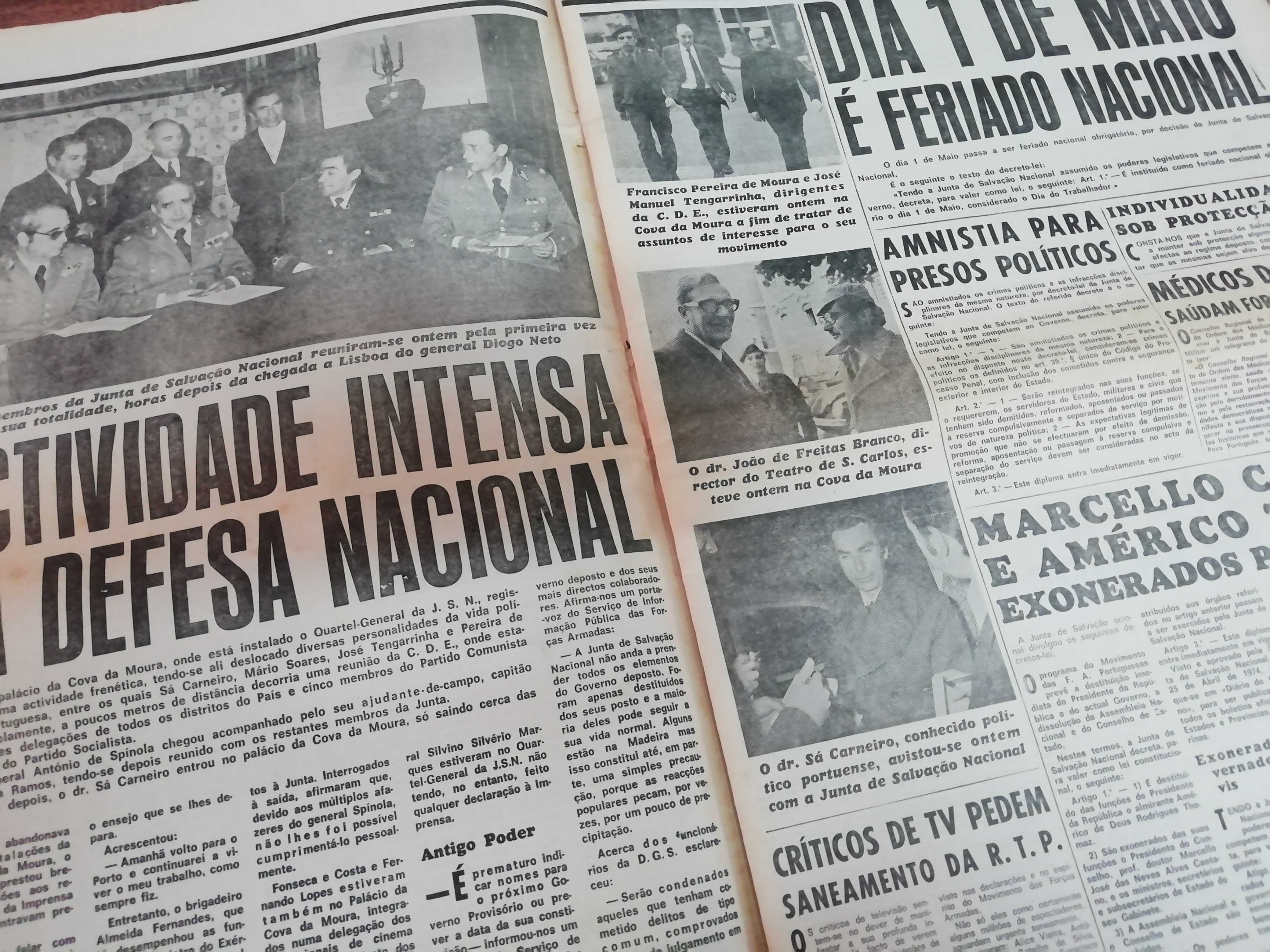 1º de Maio - Feriado nacional-Jornal A Capital de 29 de Abril de 1974