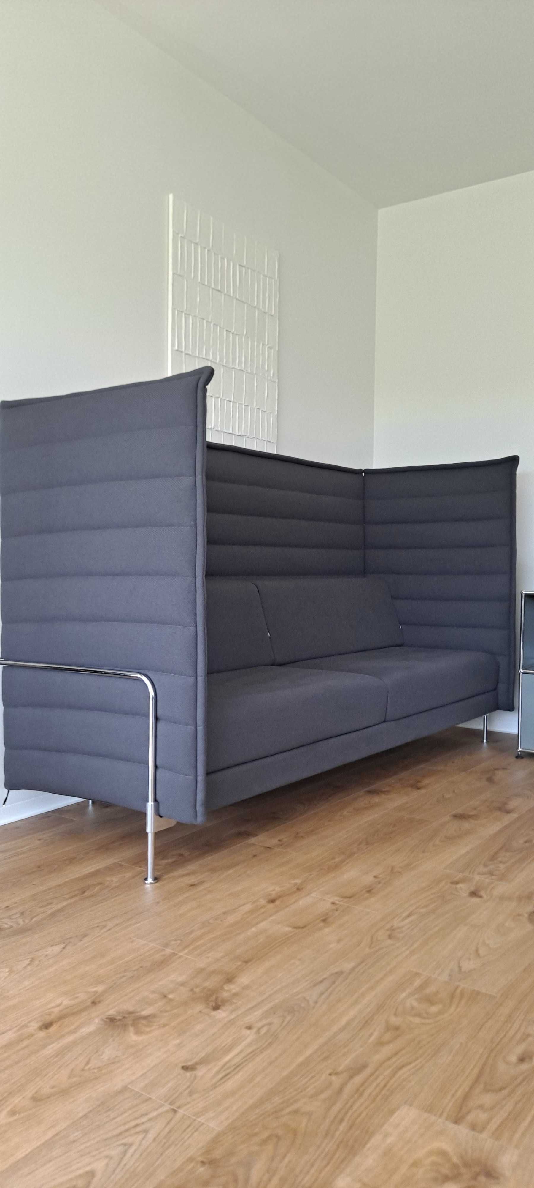 Sofa Vitra Alcove Highback 3-osobowa antracyt biurowa